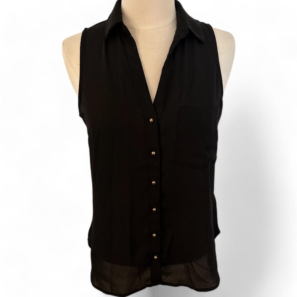 Women's Dynamite Black Sleeveless Blouse Size S